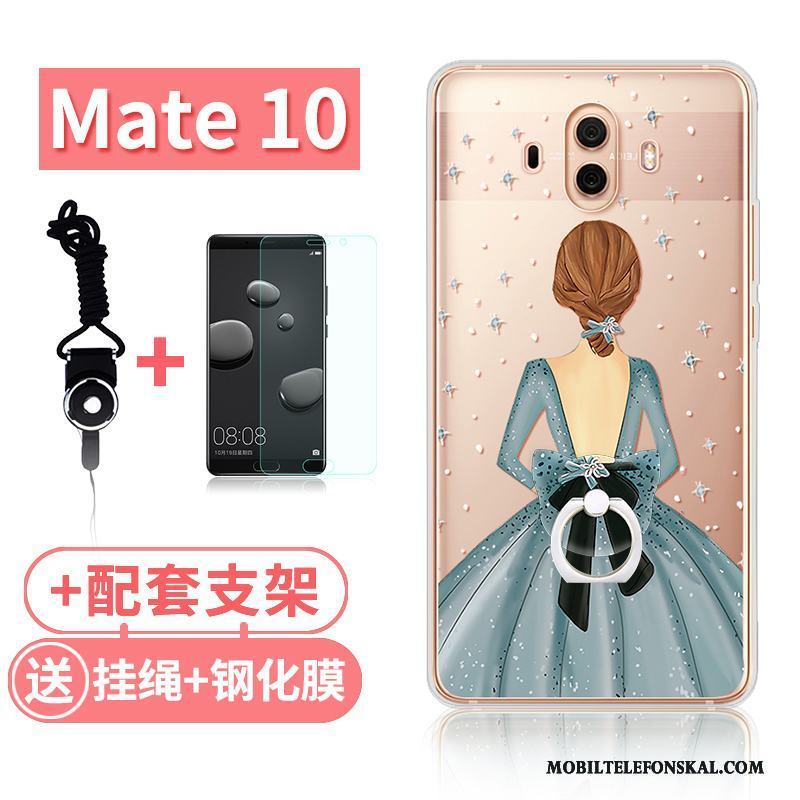 Huawei Mate 10 Rosa Silikon Kanin Skal Telefon Transparent All Inclusive Katt