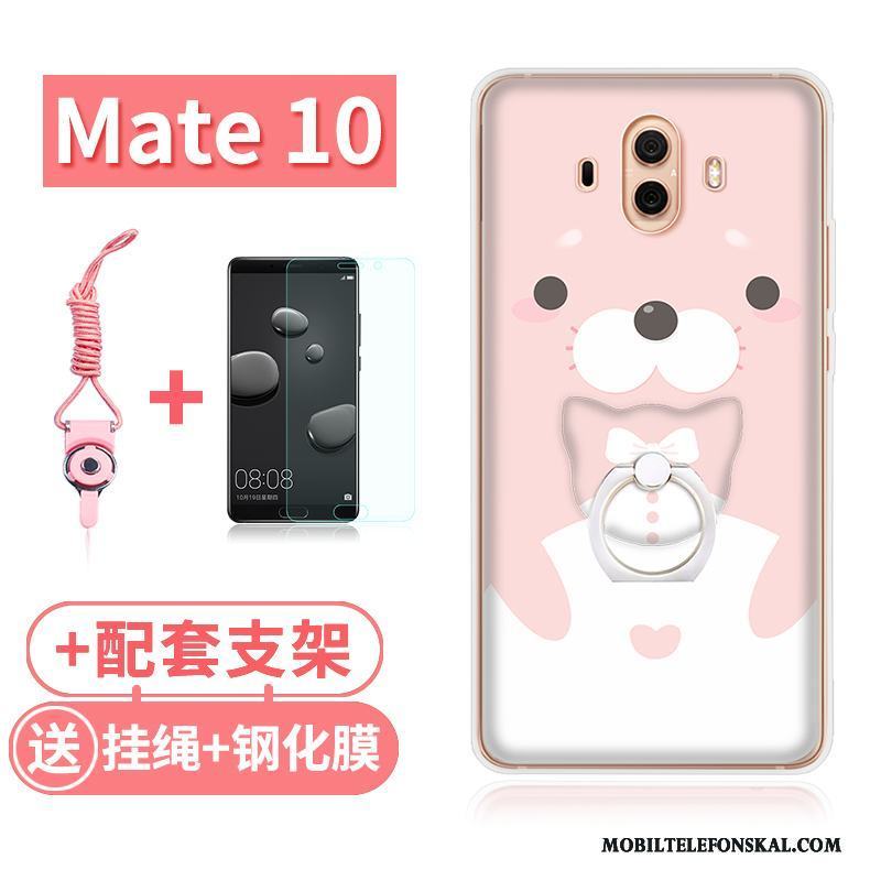 Huawei Mate 10 Rosa Silikon Kanin Skal Telefon Transparent All Inclusive Katt