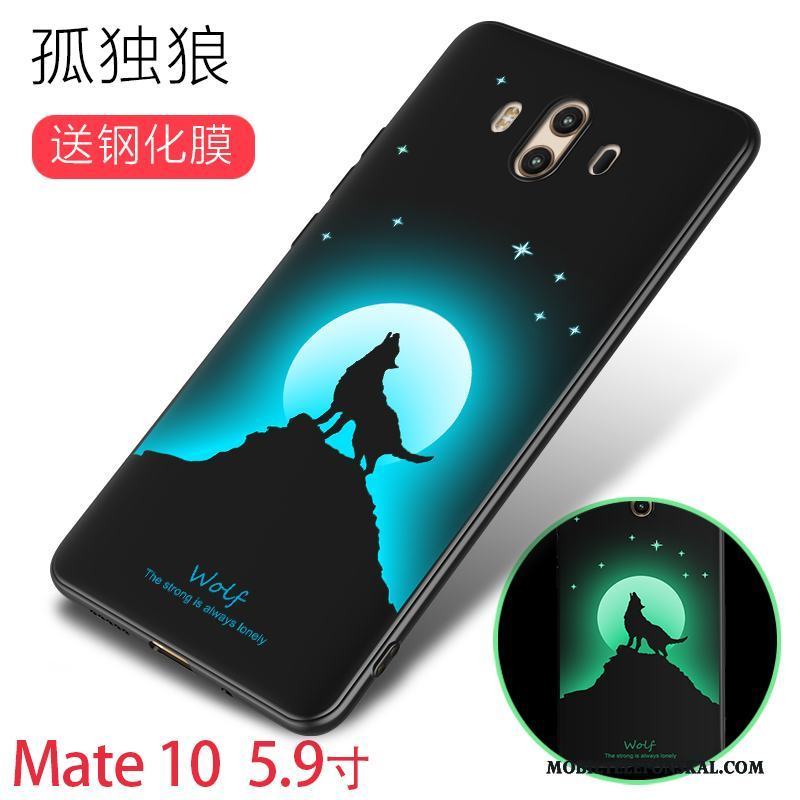 Huawei Mate 10 Silikon Purpur Personlighet Fallskydd Lysande Skal Telefon Fodral