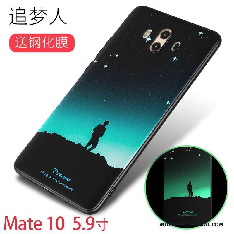 Huawei Mate 10 Silikon Purpur Personlighet Fallskydd Lysande Skal Telefon Fodral