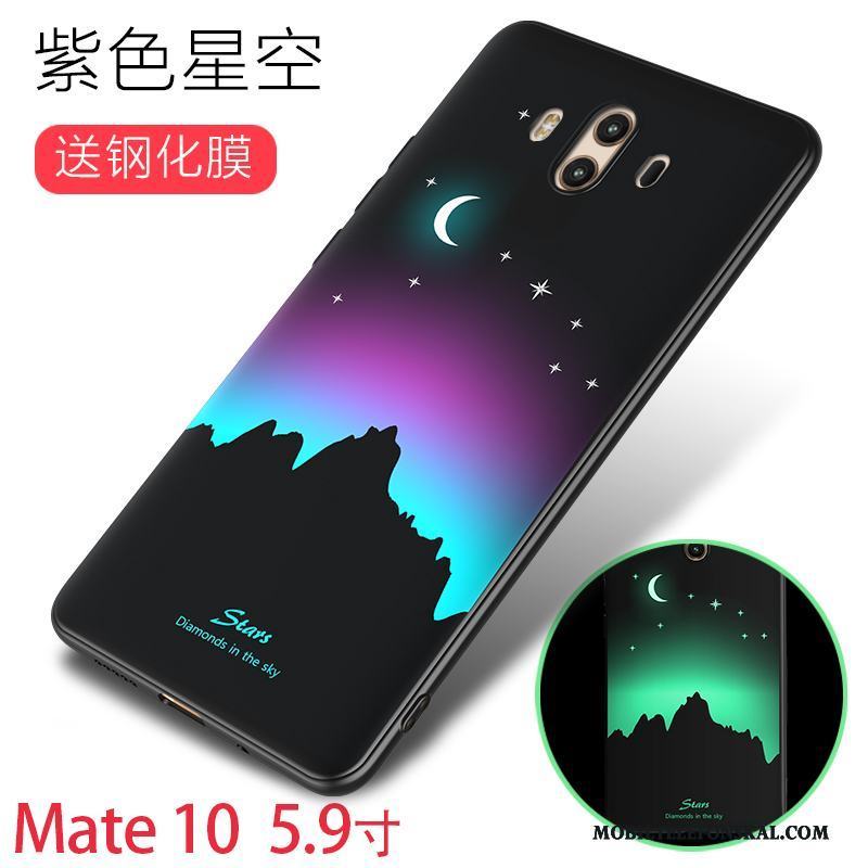 Huawei Mate 10 Silikon Purpur Personlighet Fallskydd Lysande Skal Telefon Fodral