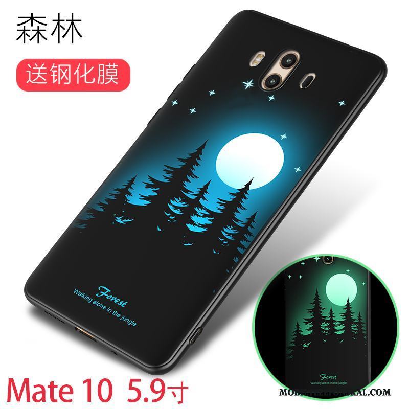 Huawei Mate 10 Silikon Purpur Personlighet Fallskydd Lysande Skal Telefon Fodral