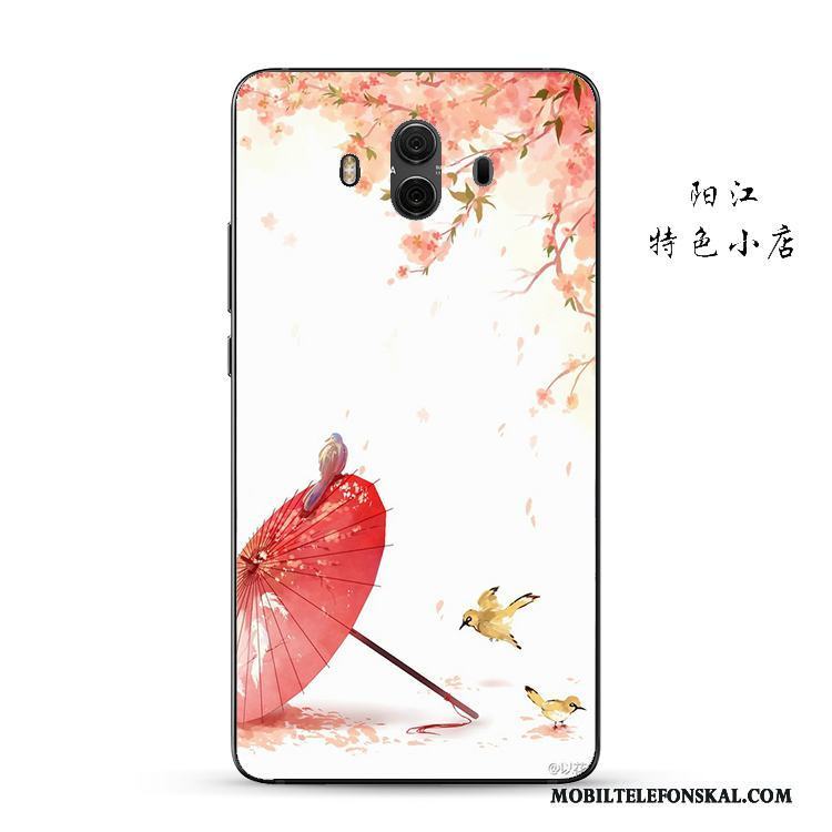Huawei Mate 10 Skal Retro Silikon Fågel Liten Ljusblå Röd Skydd