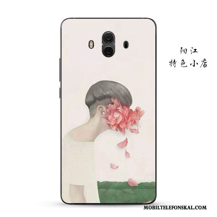 Huawei Mate 10 Skal Telefon Par Mjuk Färg Blommor Konst Skydd