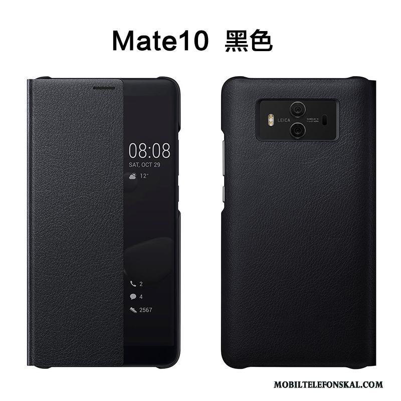 Huawei Mate 10 Skydd Fodral Fallskydd Clamshell Skal Telefon Rosa Guld Läderfodral