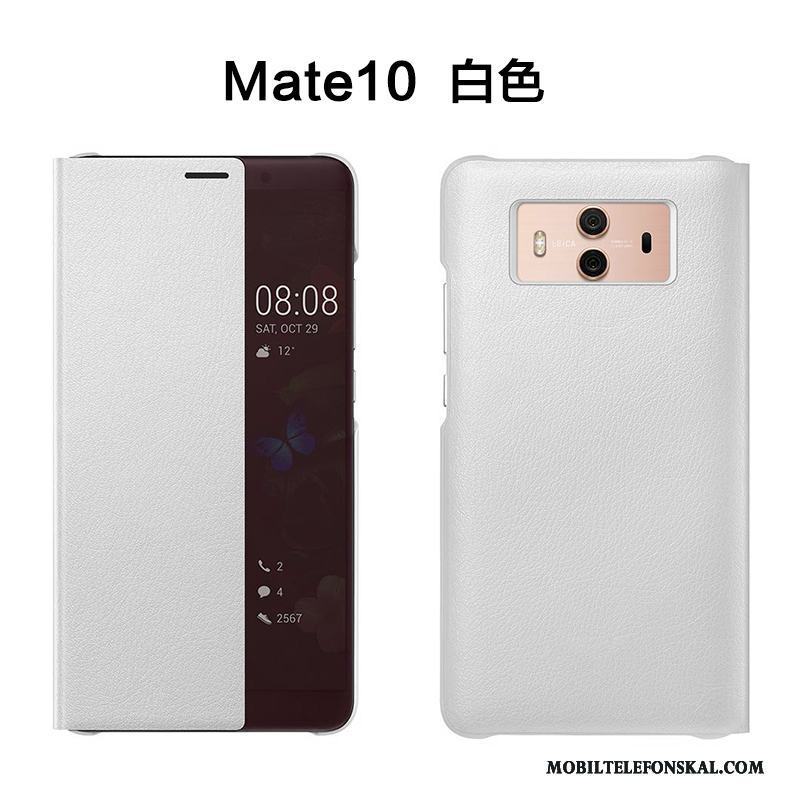 Huawei Mate 10 Skydd Fodral Fallskydd Clamshell Skal Telefon Rosa Guld Läderfodral