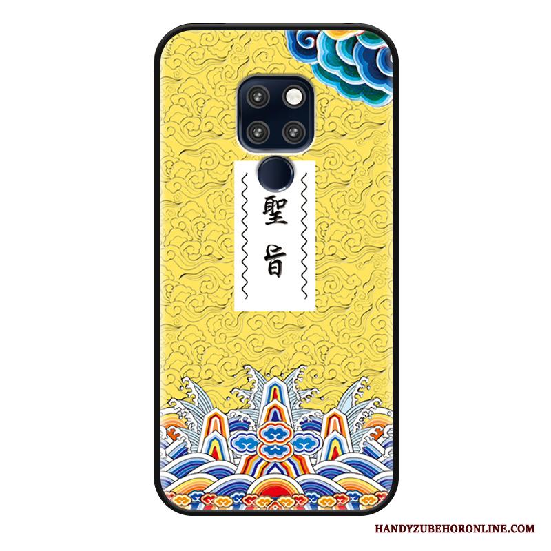 Huawei Mate 20 Fallskydd Kinesisk Stil Rosa Skal Telefon Lättnad Kreativa Trend