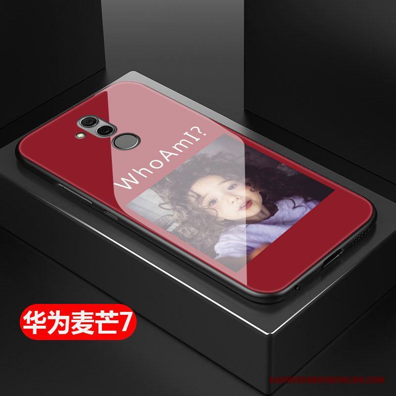 Huawei Mate 20 Lite Glas Net Red Trend Fallskydd Fodral Skal Telefon All Inclusive