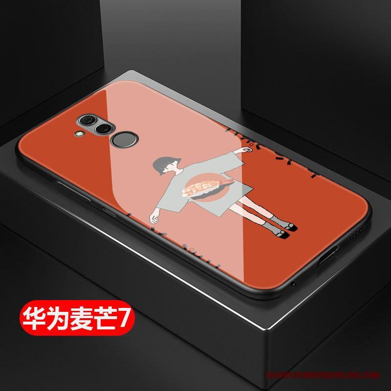 Huawei Mate 20 Lite Glas Net Red Trend Fallskydd Fodral Skal Telefon All Inclusive