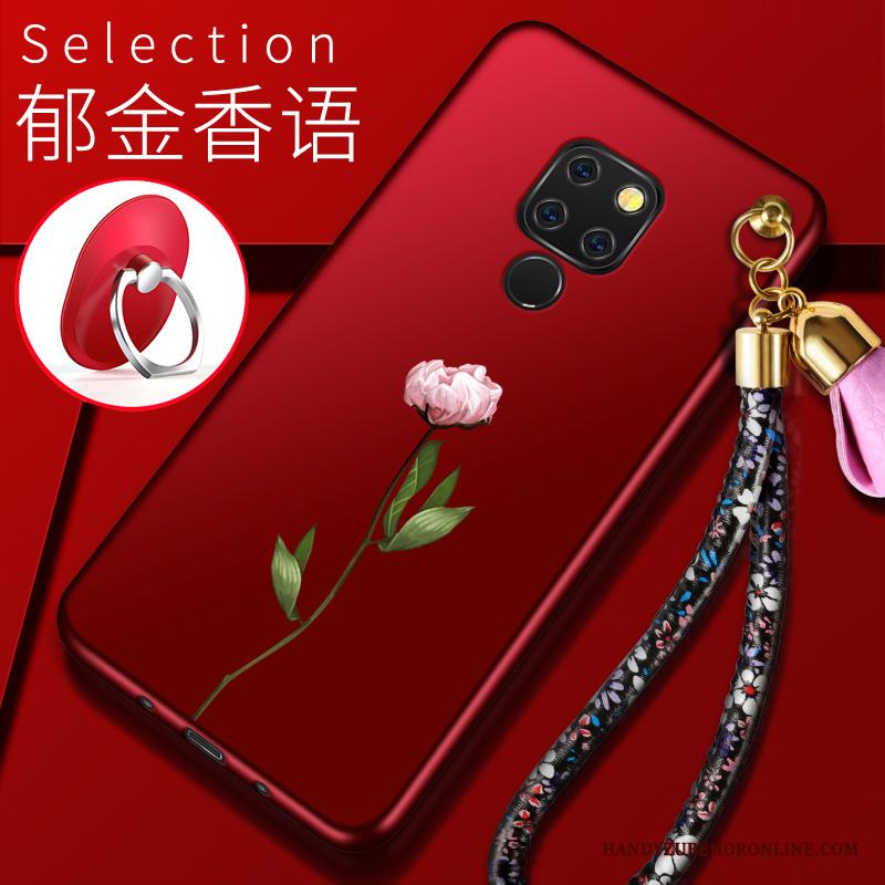 Huawei Mate 20 X Röd Skydd Fodral Silikon Målade Mjuk Skal Telefon