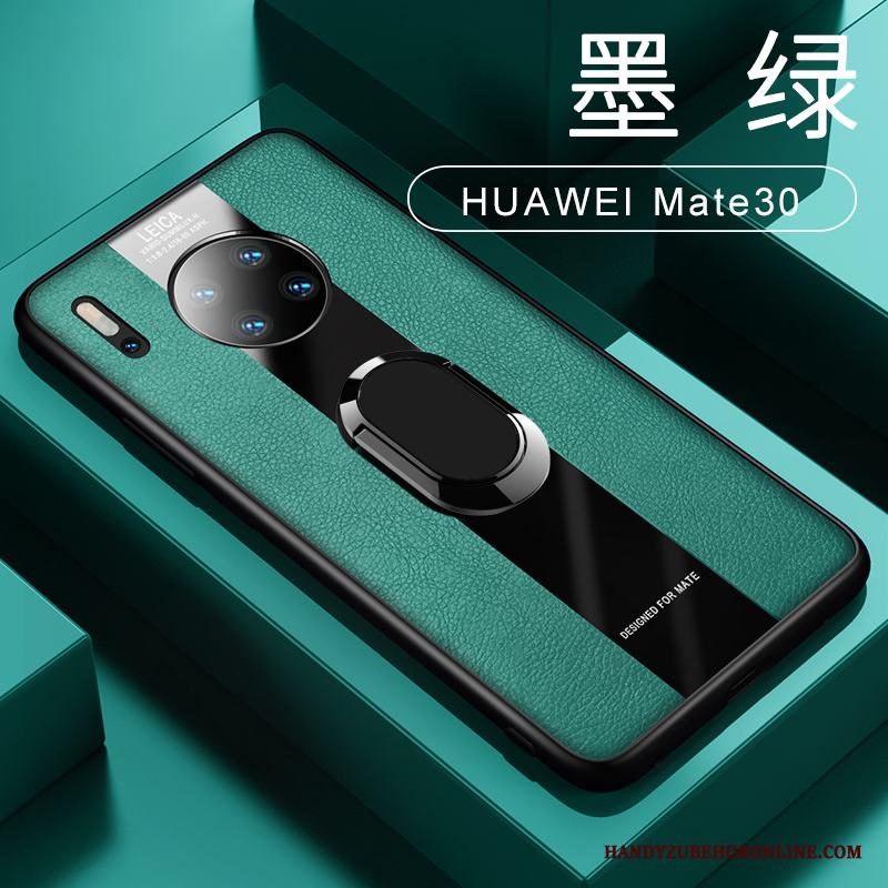 Huawei Mate 30 Fallskydd Grön Skal Telefon Magnetic Bil Ny Läderfodral