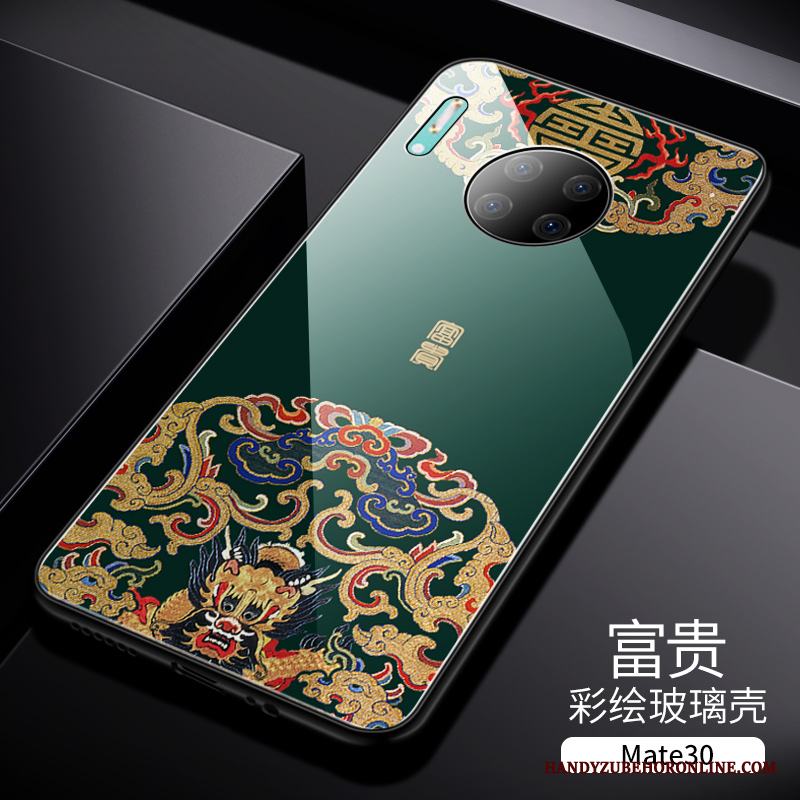 Huawei Mate 30 Fodral Kinesisk Stil Kreativa All Inclusive Glas Skal Telefon Personlighet