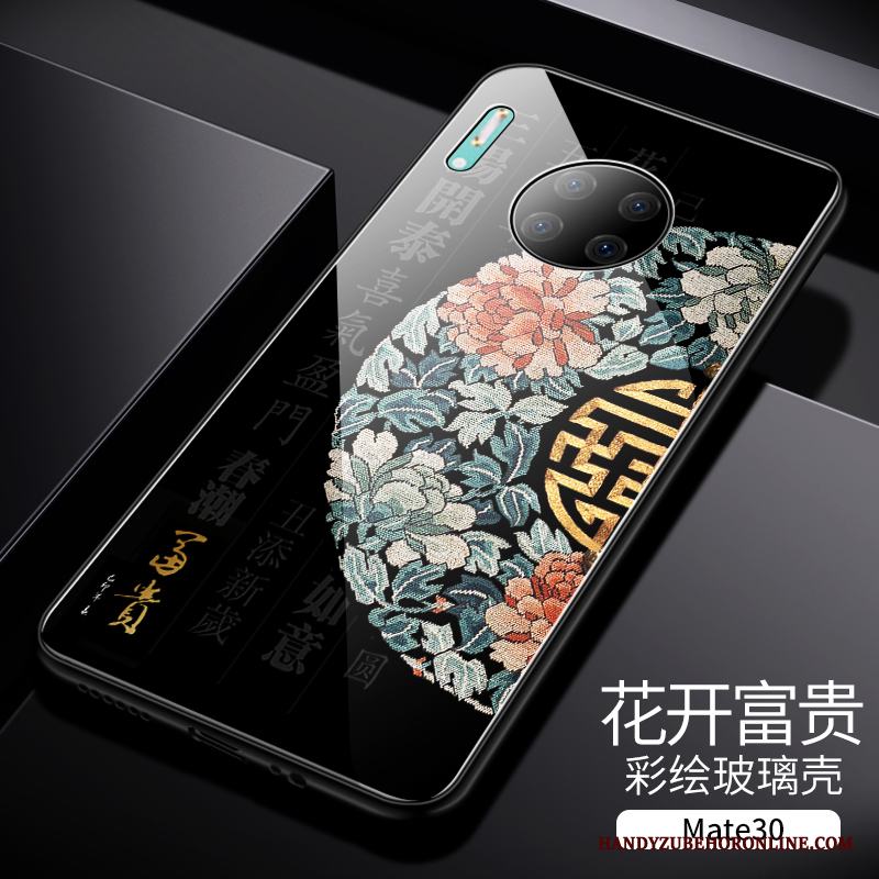 Huawei Mate 30 Fodral Kinesisk Stil Kreativa All Inclusive Glas Skal Telefon Personlighet