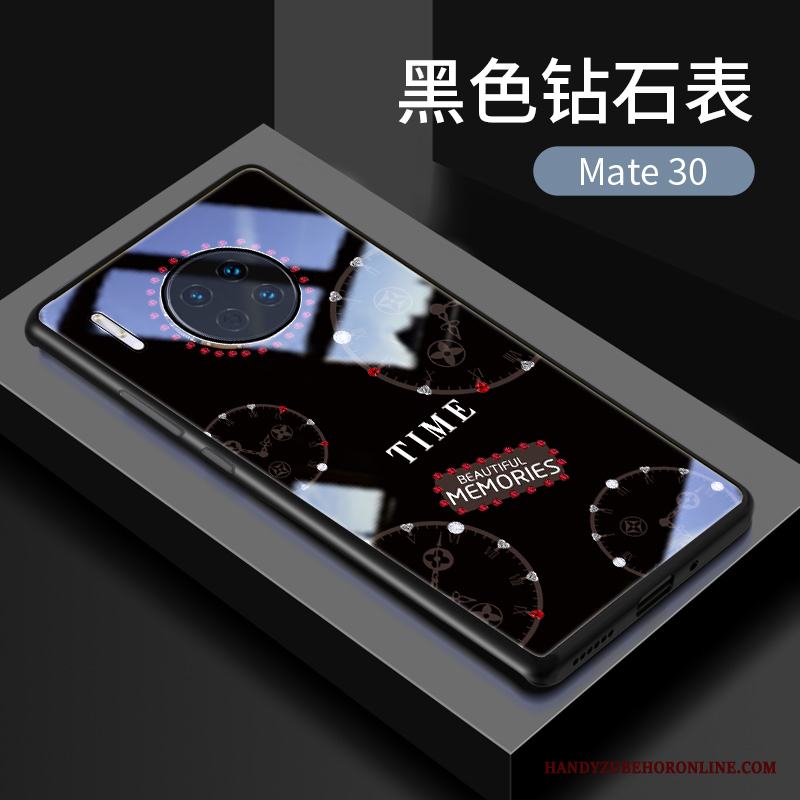 Huawei Mate 30 Fodral Silikon Glas Trend Varumärke Skal Telefon Guld Fallskydd