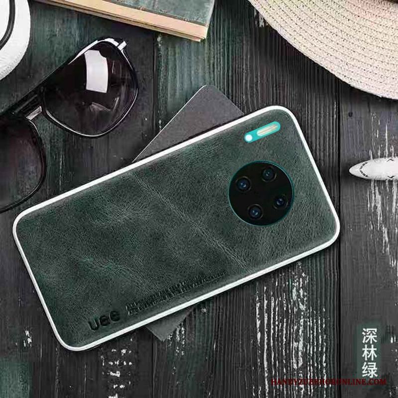 Huawei Mate 30 Pro Fodral Fallskydd Silikon Läderfodral Business Trend Varumärke Skal