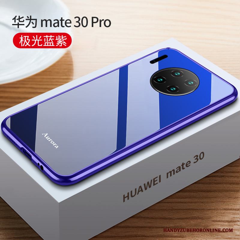 Huawei Mate 30 Pro Frame Fallskydd Skal Metall Slim Net Red Fodral