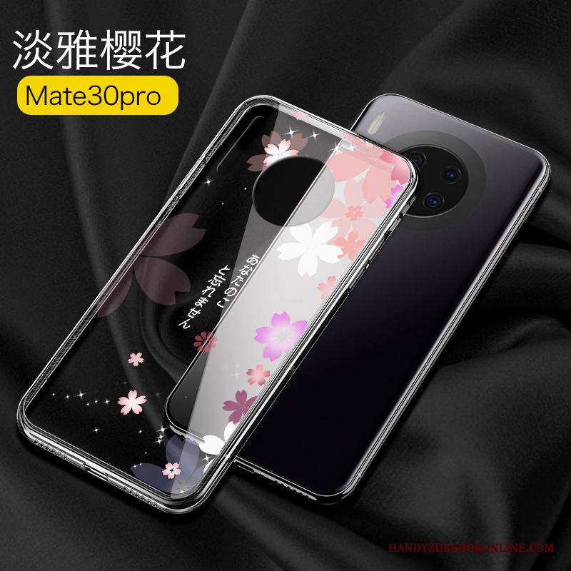 Huawei Mate 30 Pro Transparent Glas Skal Telefon Personlighet Fodral Slim Trend Varumärke