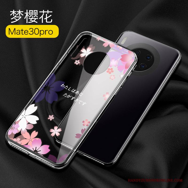 Huawei Mate 30 Pro Transparent Glas Skal Telefon Personlighet Fodral Slim Trend Varumärke