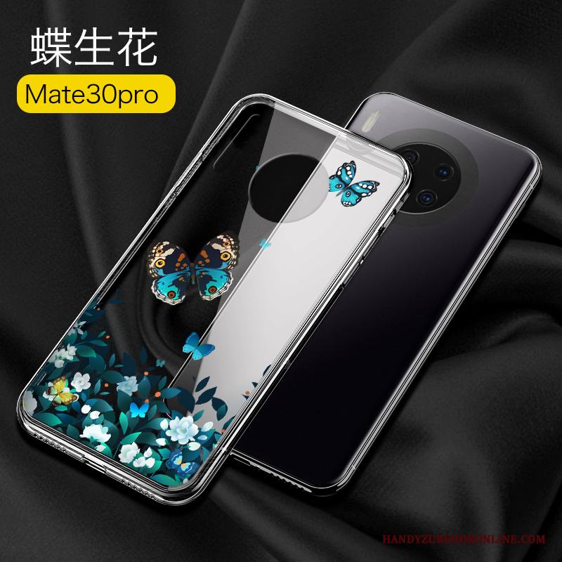 Huawei Mate 30 Pro Transparent Glas Skal Telefon Personlighet Fodral Slim Trend Varumärke
