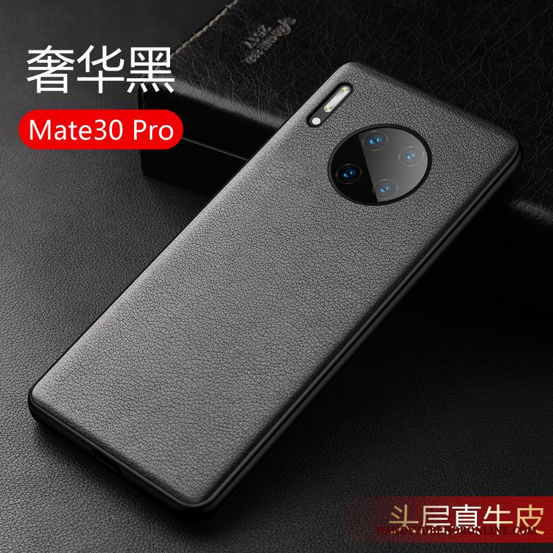 Huawei Mate 30 Pro Äkta Läder Skal Telefon Skärmskydd Film Silikon Fodral All Inclusive Fallskydd