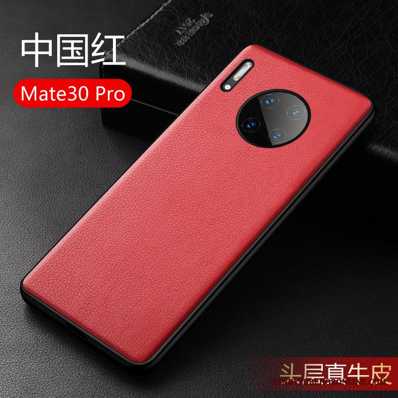 Huawei Mate 30 Pro Äkta Läder Skal Telefon Skärmskydd Film Silikon Fodral All Inclusive Fallskydd