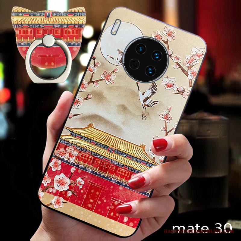 Huawei Mate 30 Retro Mjuk Kinesisk Stil Trend Palats Silikon Skal