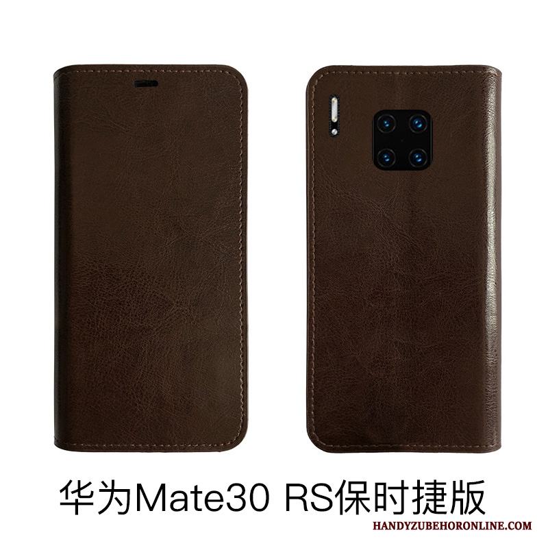 Huawei Mate 30 Rs Läderfodral Cow Täcka Skydd All Inclusive Äkta Läder Skal Telefon