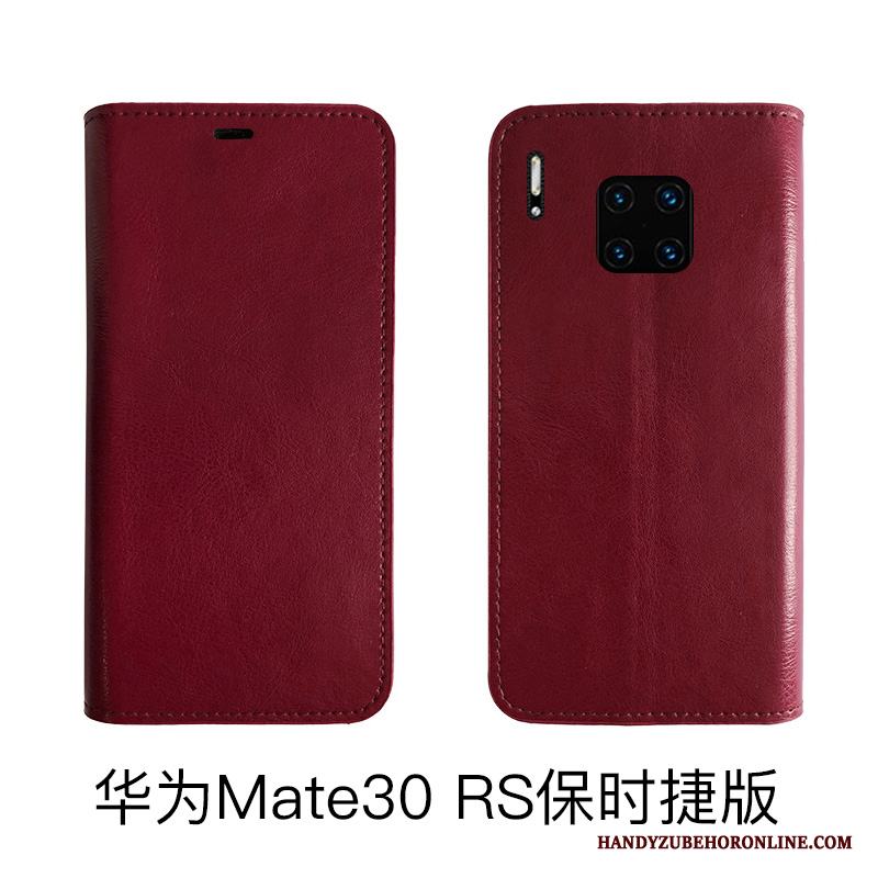 Huawei Mate 30 Rs Läderfodral Cow Täcka Skydd All Inclusive Äkta Läder Skal Telefon