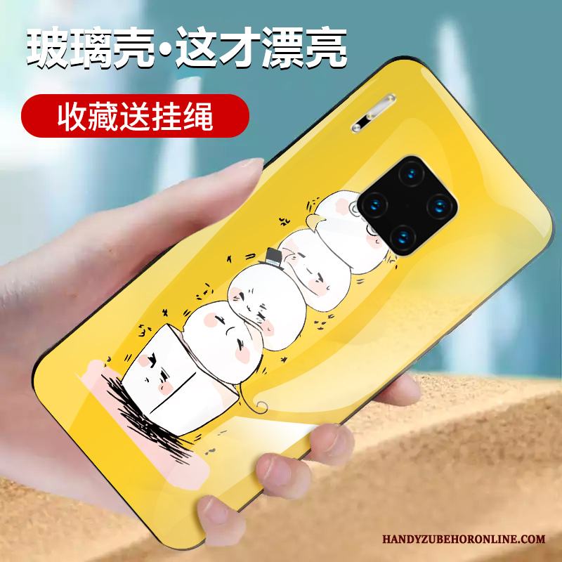 Huawei Mate 30 Rs Skal Glas Skydd Telefon Gul Fodral Fallskydd