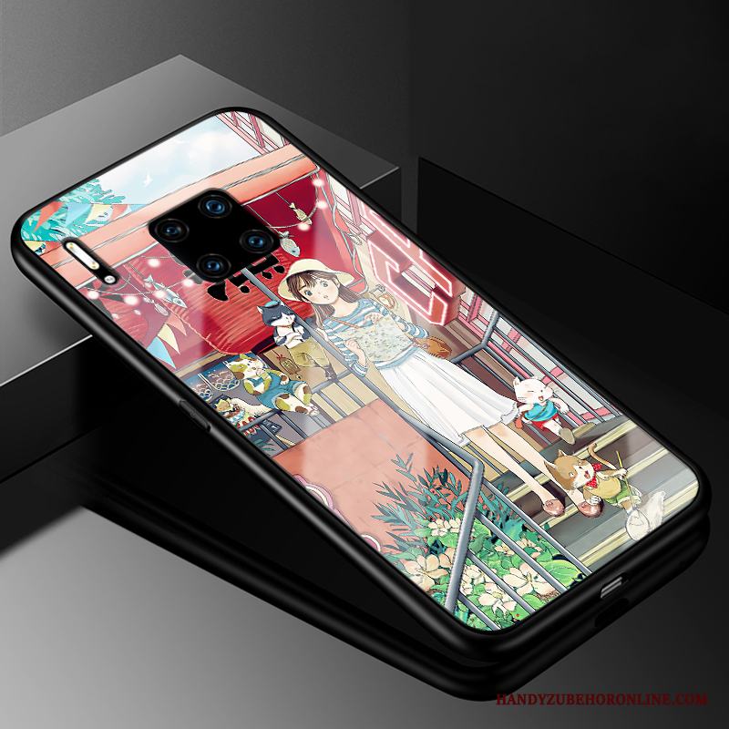 Huawei Mate 30 Rs Skydd Skal Telefon Glas Fodral Röd