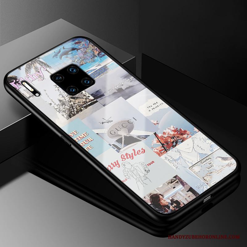 Huawei Mate 30 Rs Skydd Skal Telefon Glas Fodral Röd