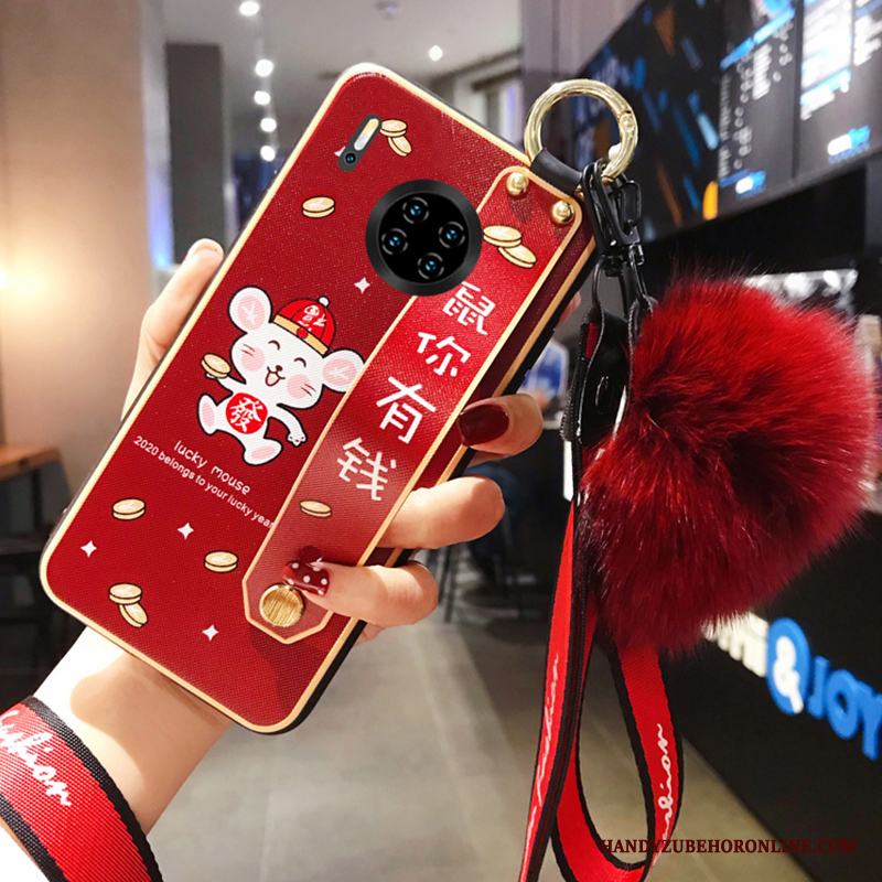 Huawei Mate 30 Råtta Fallskydd Skal Telefon Kreativa Ny Röd Net Red