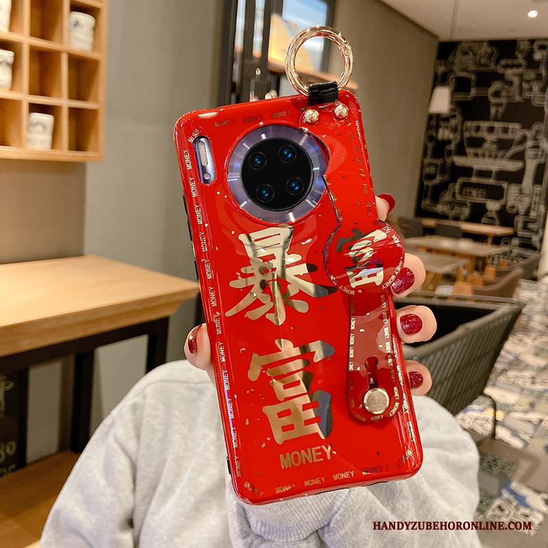 Huawei Mate 30 Röd Skal Telefon Silikon Net Red Enkel Skydd Mjuk