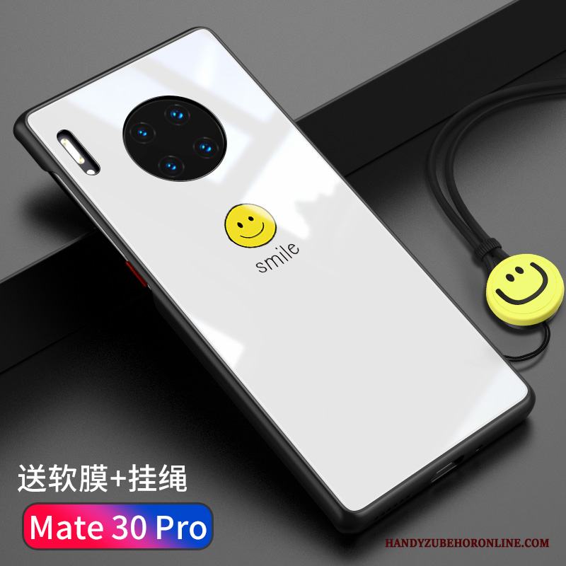 Huawei Mate 30 Skal Personlighet Härdat Glas Slim Fallskydd Kreativa Vit All Inclusive