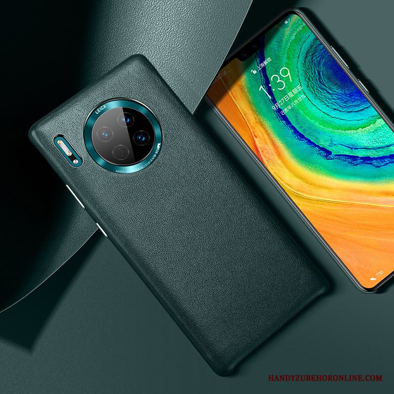 Huawei Mate 30 Äkta Läder Fodral Skal Telefon All Inclusive Orange Fallskydd Högt Utbud
