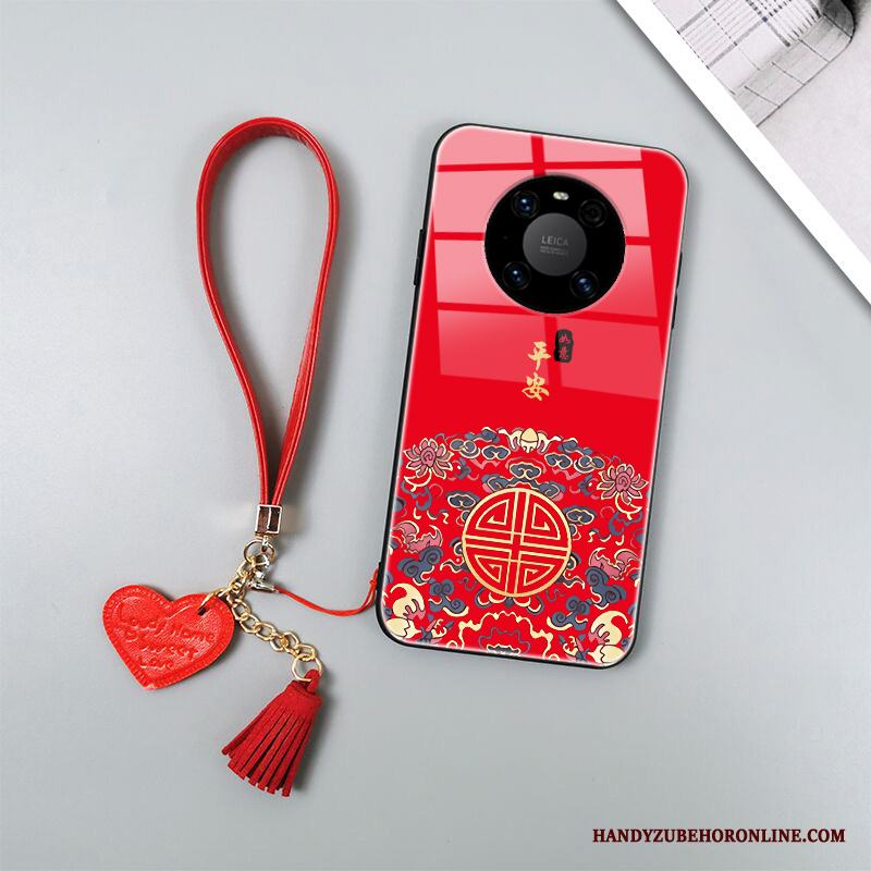 Huawei Mate 40 Pro All Inclusive Silikon Svart Fallskydd Net Red Fodral Skal Telefon