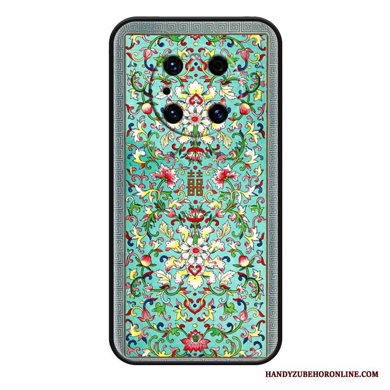 Huawei Mate 40 Pro Fodral Skydd Fallskydd Etnisk Skal Telefon Retro Blommor