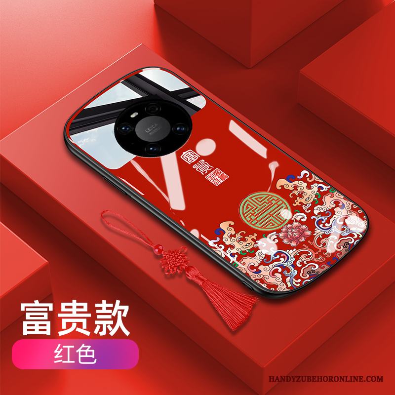 Huawei Mate 40 Pro Glas Fodral Net Red Skal Telefon Trend Varumärke Runda Kreativa