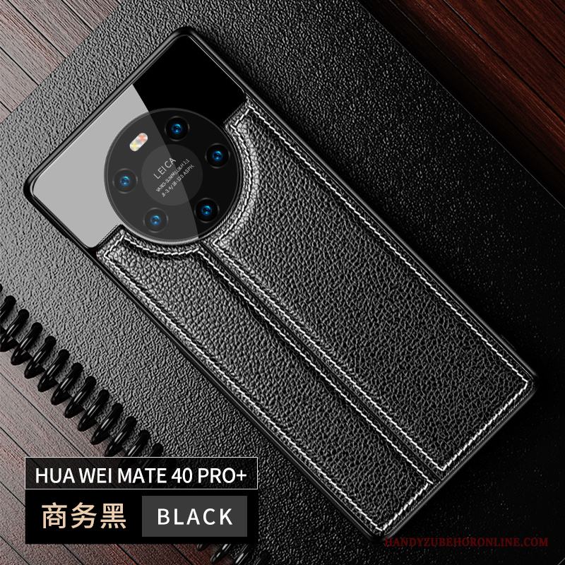 Huawei Mate 40 Pro+ Personlighet Spegel Högt Utbud Skal Telefon Läder Kreativa Röd