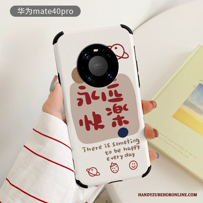 Huawei Mate 40 Pro Silikon Fodral Slim Skal Telefon Lättnad Vit Skydd