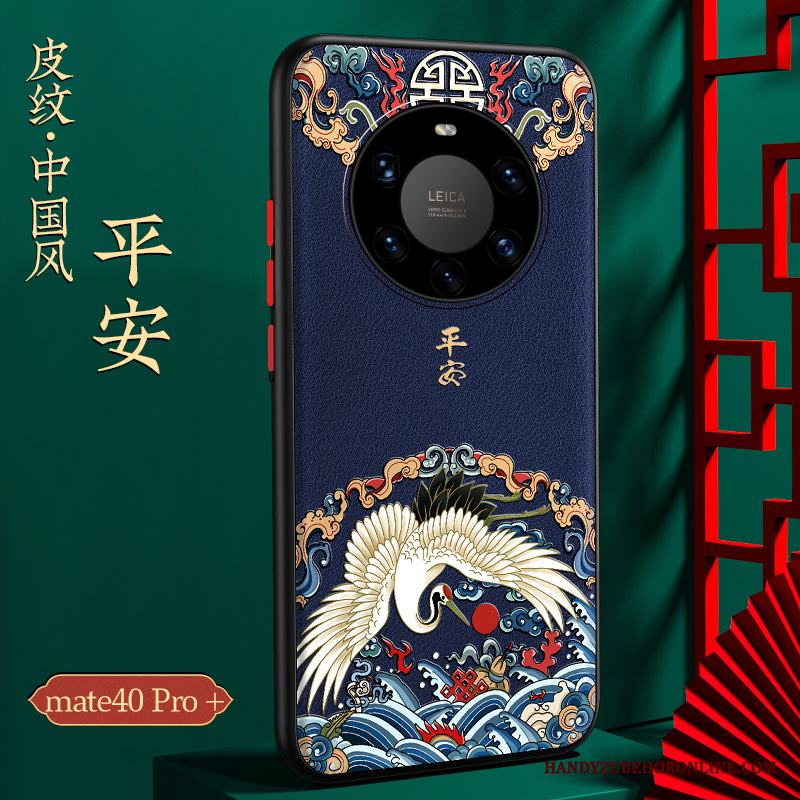 Huawei Mate 40 Pro+ Skal Ny Fodral Skydd Fallskydd Kinesisk Stil Mörkblå