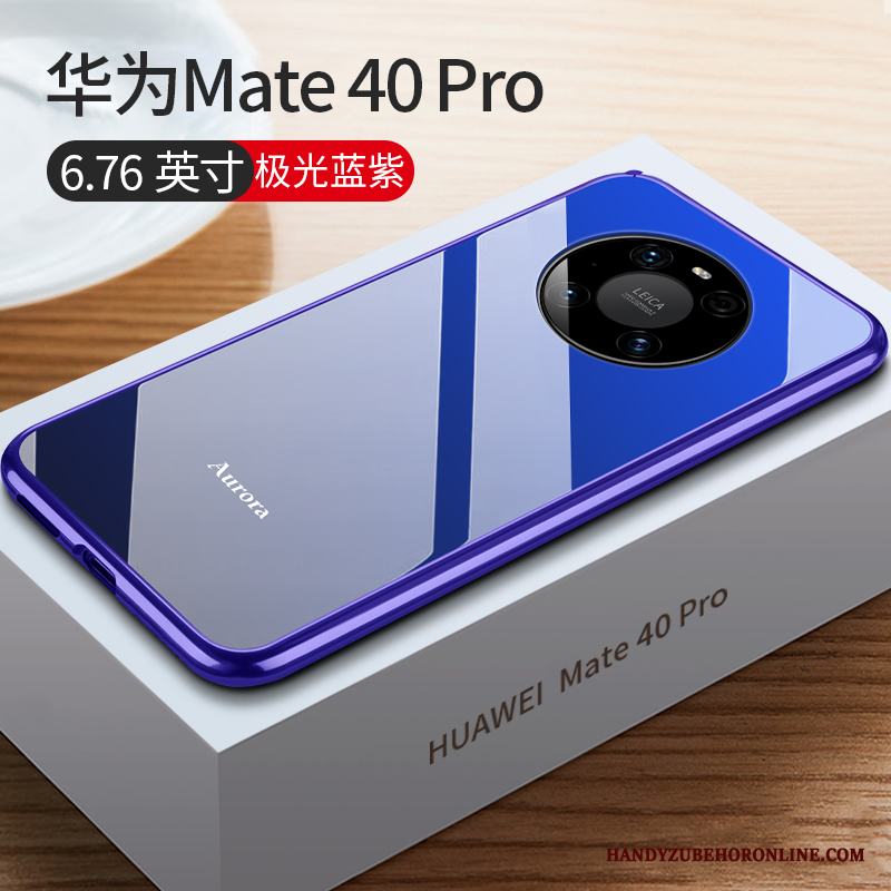 Huawei Mate 40 Pro Skal Ny Metall Fodral Slim Net Red Glas Skydd