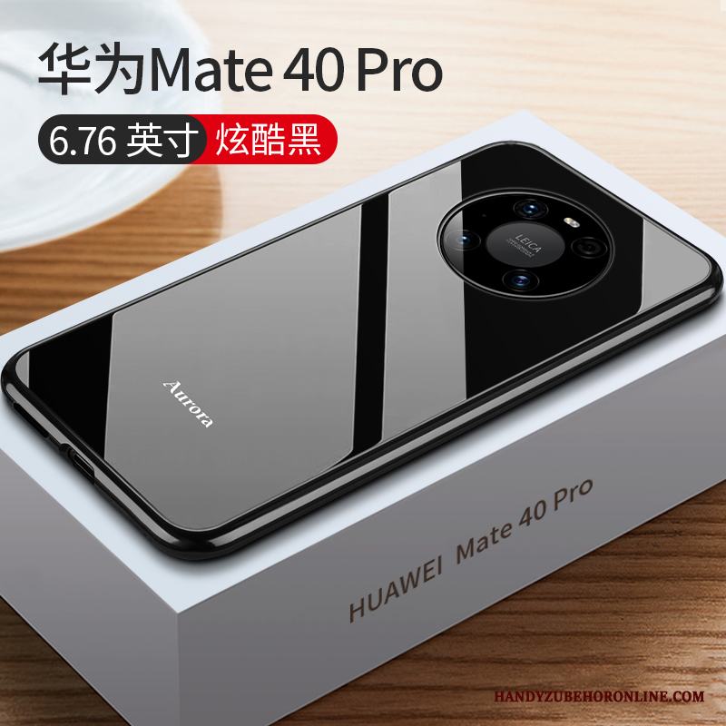 Huawei Mate 40 Pro Skal Ny Metall Fodral Slim Net Red Glas Skydd