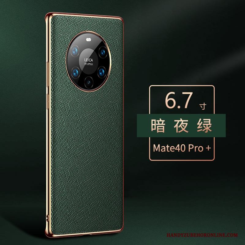 Huawei Mate 40 Pro+ Skal Telefon Skydd Fallskydd Högt Utbud All Inclusive Äkta Läder Purpur