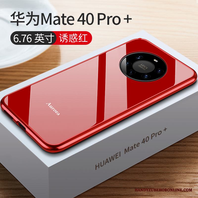 Huawei Mate 40 Pro+ Slim Skydd Ny Skal Metall Net Red Frame