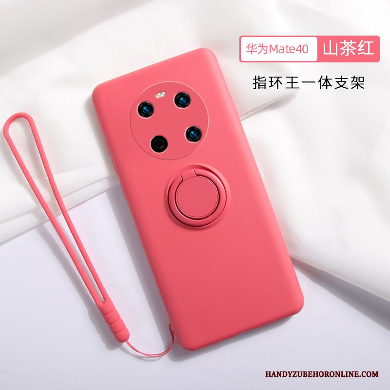 Huawei Mate 40 Ring Röd Magnetic Silikon Skal Fallskydd Telefon