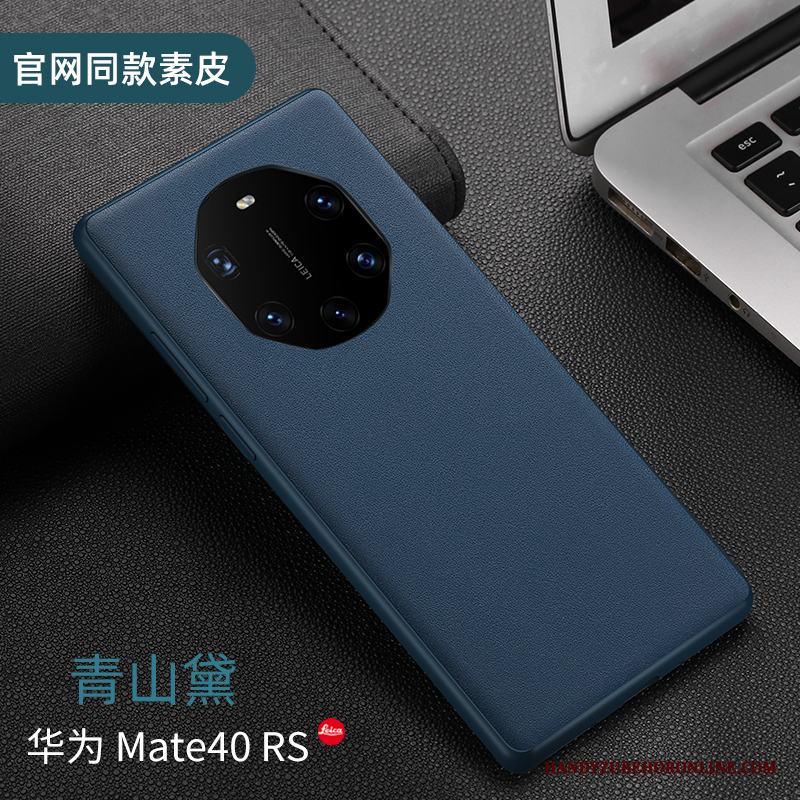 Huawei Mate 40 Rs Skal Telefon All Inclusive Läderfodral Silikon Skydd Svart Äkta Läder