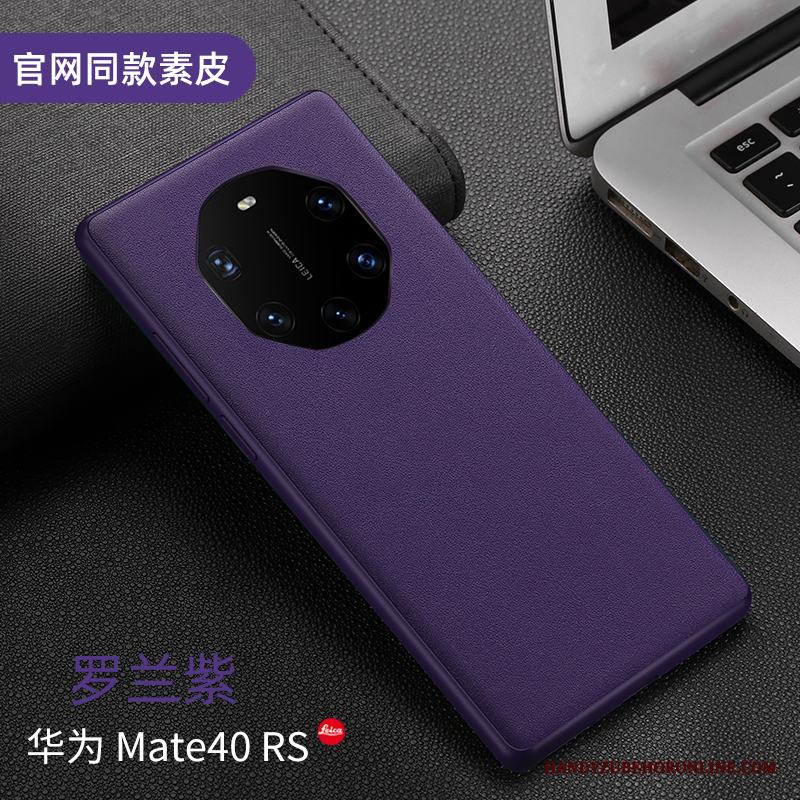 Huawei Mate 40 Rs Skal Telefon All Inclusive Läderfodral Silikon Skydd Svart Äkta Läder