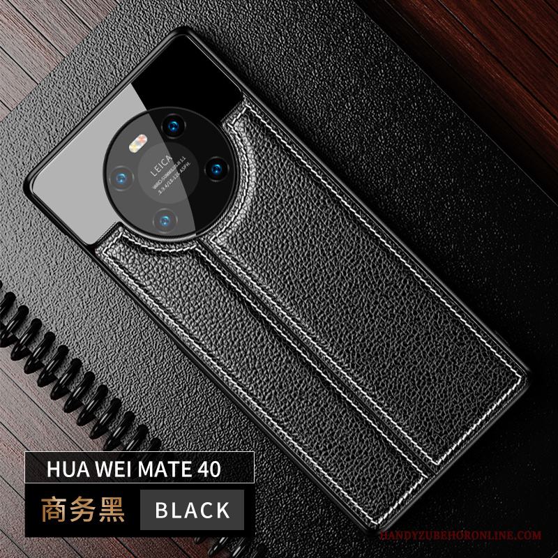 Huawei Mate 40 Skal Fallskydd Ny Läder Högt Utbud Mönster Kreativa Spegel