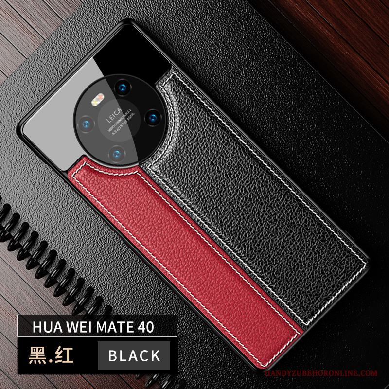 Huawei Mate 40 Skal Fallskydd Ny Läder Högt Utbud Mönster Kreativa Spegel